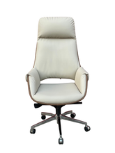 Huimei YS-2217-A Executive Office Chair – Off-White Leather with Chrome Base