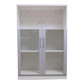 Huimei Office Cabinet with Glass Doors 720-C06, Matt White Color Huimei Furniture