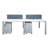 Huimei Office Workstation for Four People with Movable Drawers – Matt White Color Huimei Furniture