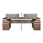 240 cm Huimei Office Work Station BT-1512-4, Brown Color Huimei Furniture