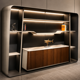 Huimei Office Cabinet, Brown Color, H09B