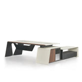 Huimei Ascent Series Executive Office Table, White & Brown Color, H06 Huimei Furniture