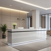 Huimei Glossy White Reception Table with LED Lighting Huimei Furniture