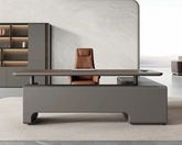 Huimei HZ-2-240 Executive Smart Desk β Modern Height-Adjustable CEO Table (240 Γ 198 Γ 75 cm) Huimei Furniture