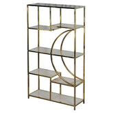 Luxury Foldable Display Cabinet with Gold Frame & Glass Shelves – KQD-139 Huimei Furniture