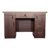 Office Table with Attached Drawers, Brown Color, 140 cm Huimei Furniture