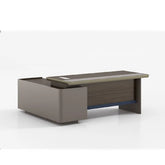 Huimei Executive L-Shaped Office Table β Brown Huimei Furniture