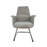 Huimei YS-2517-C Executive Visitor Chair – Off-White Leather with Chrome Base Huimei Furniture