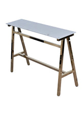 Huimei Bar Table with Tempered Glass Top and Gold Finish Huimei Furniture