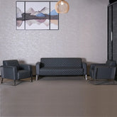 Huimei PU Leather Modern Sofa Collection β Grey & Black Huimei Furniture