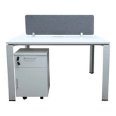 Work Station for two (x2) Matt White Color Huimei Furniture