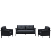 Huimei XP-233 Office Sofa Set – PU Leather, 3+1+1, Black / White Huimei Furniture