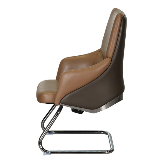 Huimei Office Visitor Chair YS-1524-C, Brown Color