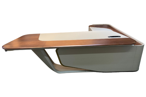 TL-278 Luxury Executive Desk with Veneer Wood & Smart LED Lighting