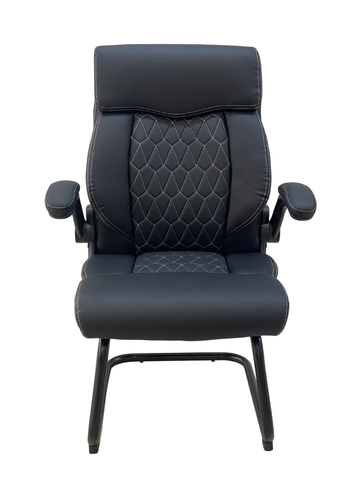 CO-488 Executive Visitor Chair – Premium Leather Office Chair (Black & Brown)