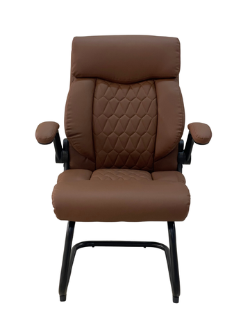 CO-488 Executive Visitor Chair – Premium Leather Office Chair (Black & Brown)