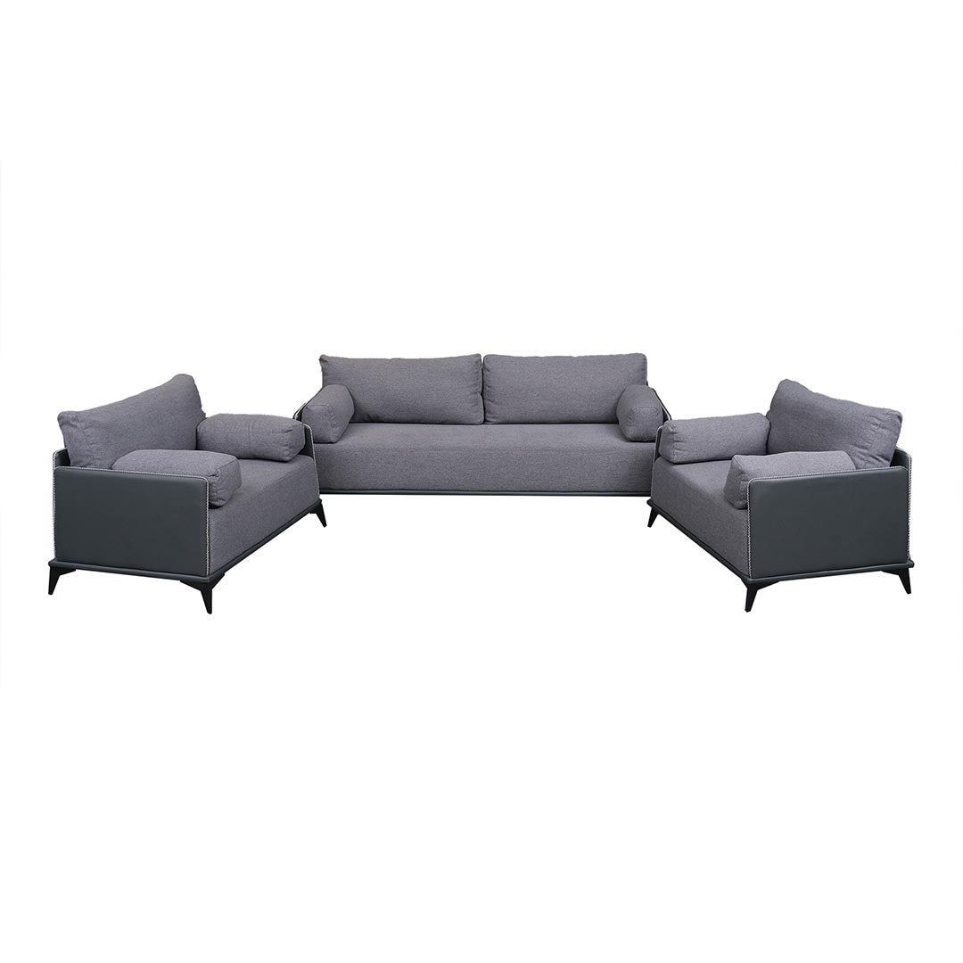 Huimei PU Leather Sofa Set Grey Color, 2106-P