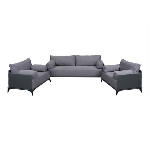 Huimei PU Leather Sofa Set Grey Color, 2106-P
