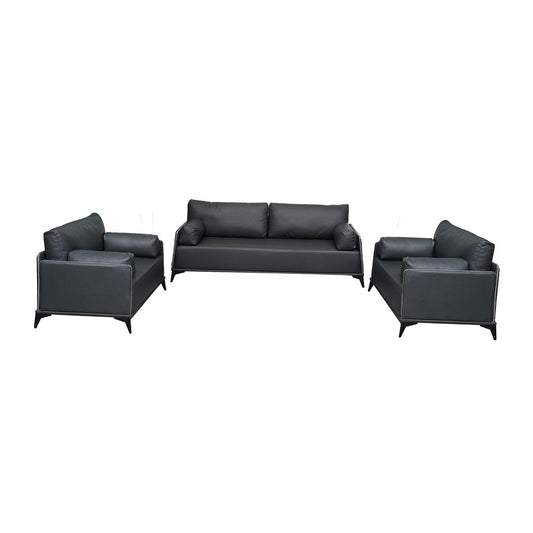 Huimei PU Leather Sofa Set Grey Color, 2106-P