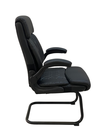 CO-488 Executive Visitor Chair – Premium Leather Office Chair (Black & Brown)