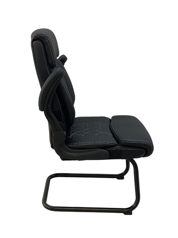 CO-488 Executive Visitor Chair – Premium Leather Office Chair (Black & Brown)