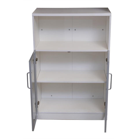Huimei Office Cabinet with Glass Doors 720-C06, Matt White Color