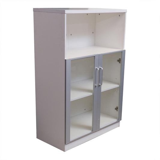 Huimei Office Cabinet with Glass Doors 720-C06, Matt White Color