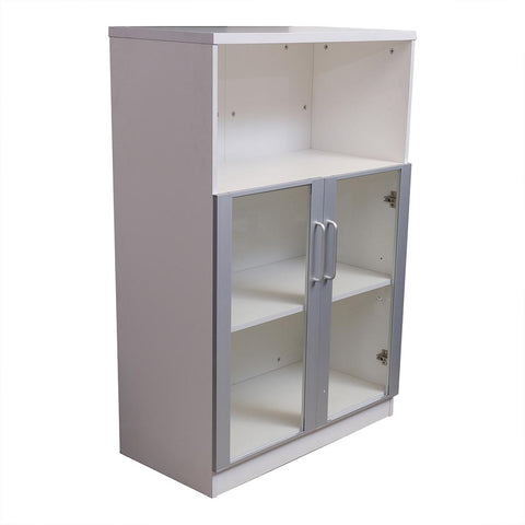 Huimei Office Cabinet with Glass Doors 720-C06, Matt White Color