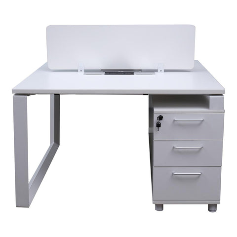 Work Station for two (x2) Matt White Color