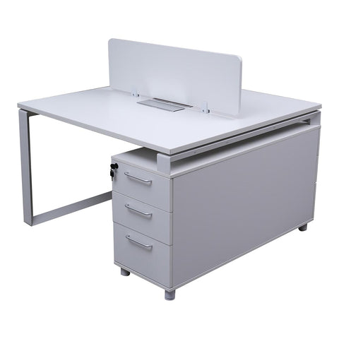 Work Station for two (x2) Matt White Color