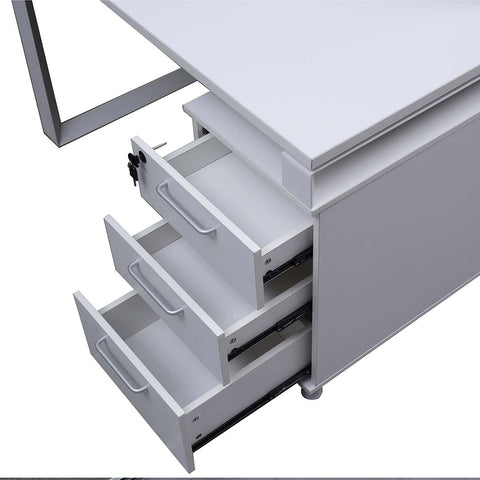 Work Station for two (x2) Matt White Color