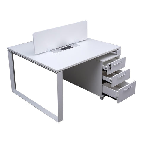 Work Station for two (x2) Matt White Color