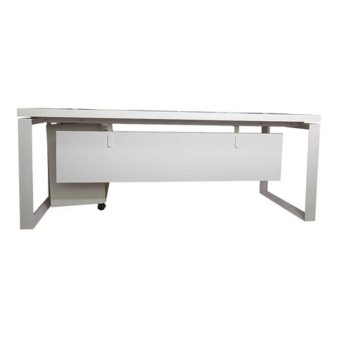 Huimei Executive Office Table with Side Table, Matt White Color Huimei Furniture