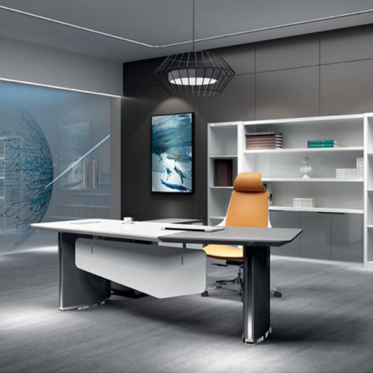 Huimei Executive Office Table BG-9965, Glossy White