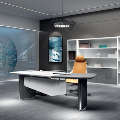 Huimei Executive Office Table BG-9965, Glossy White