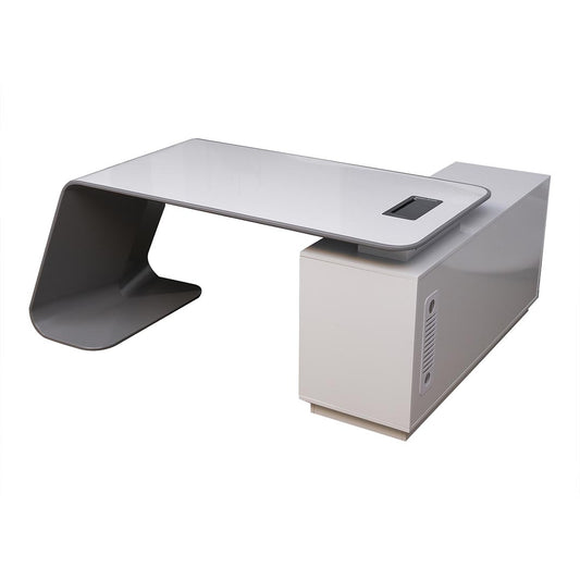Huimei Executive Office Table BG-9968, Glossy White Color