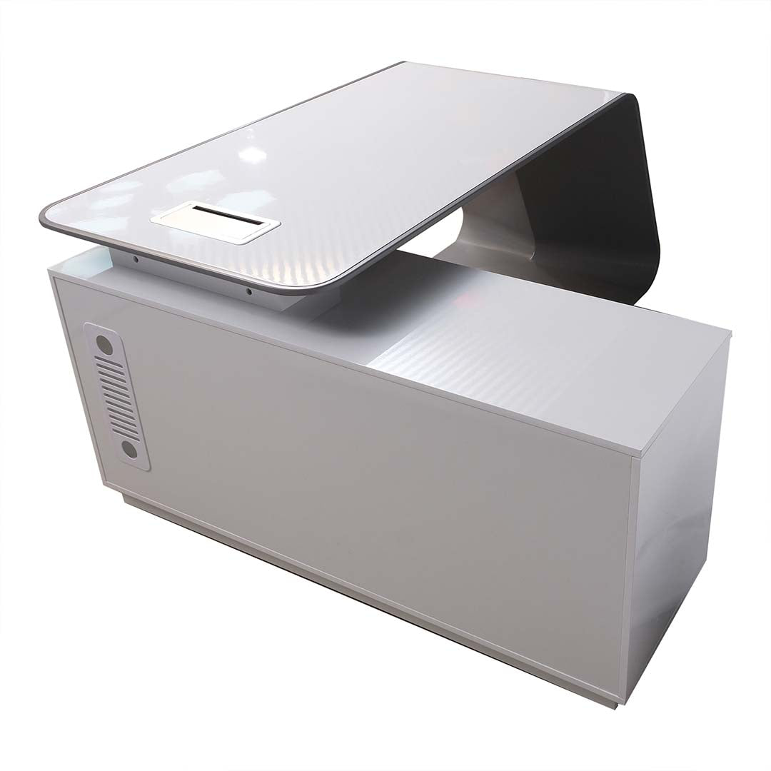Huimei Executive Office Table BG-9968, Glossy White Color