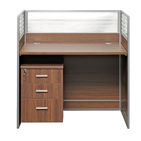 Huimei Cubicle Work Station 100/120 cm , Brown Color