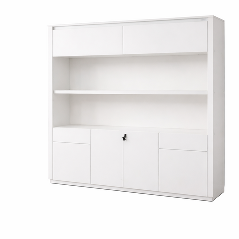 Huimei Office Cabinet 720-C01, Matt White Color
