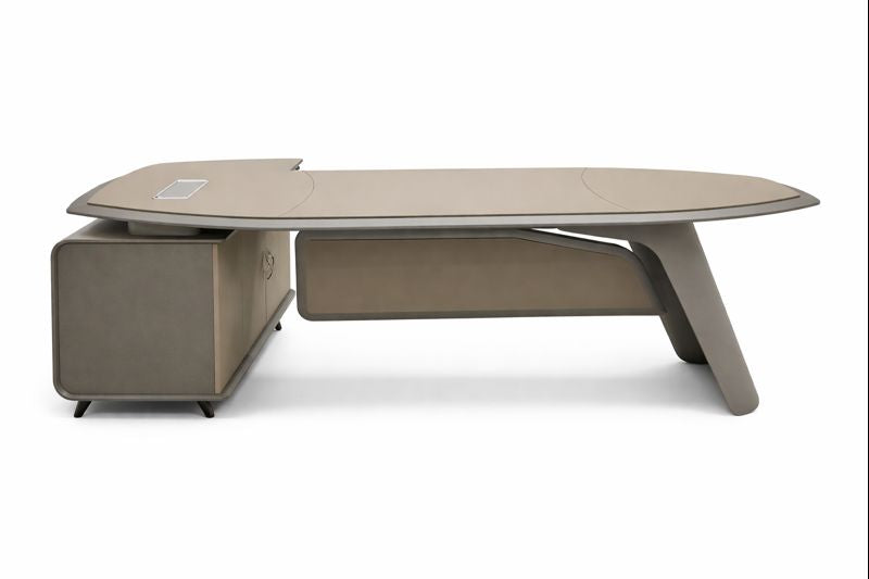 Luxury Executive Office Desk with Side Cabinet – JY01 Series (220×180 | 280×200 cm)