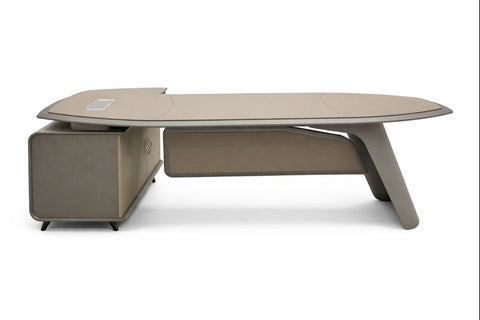 Luxury Executive Office Desk with Side Cabinet – JY01 Series (220×180 | 280×200 cm)