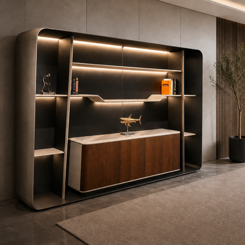 Huimei Office Cabinet, Brown Color, H09B