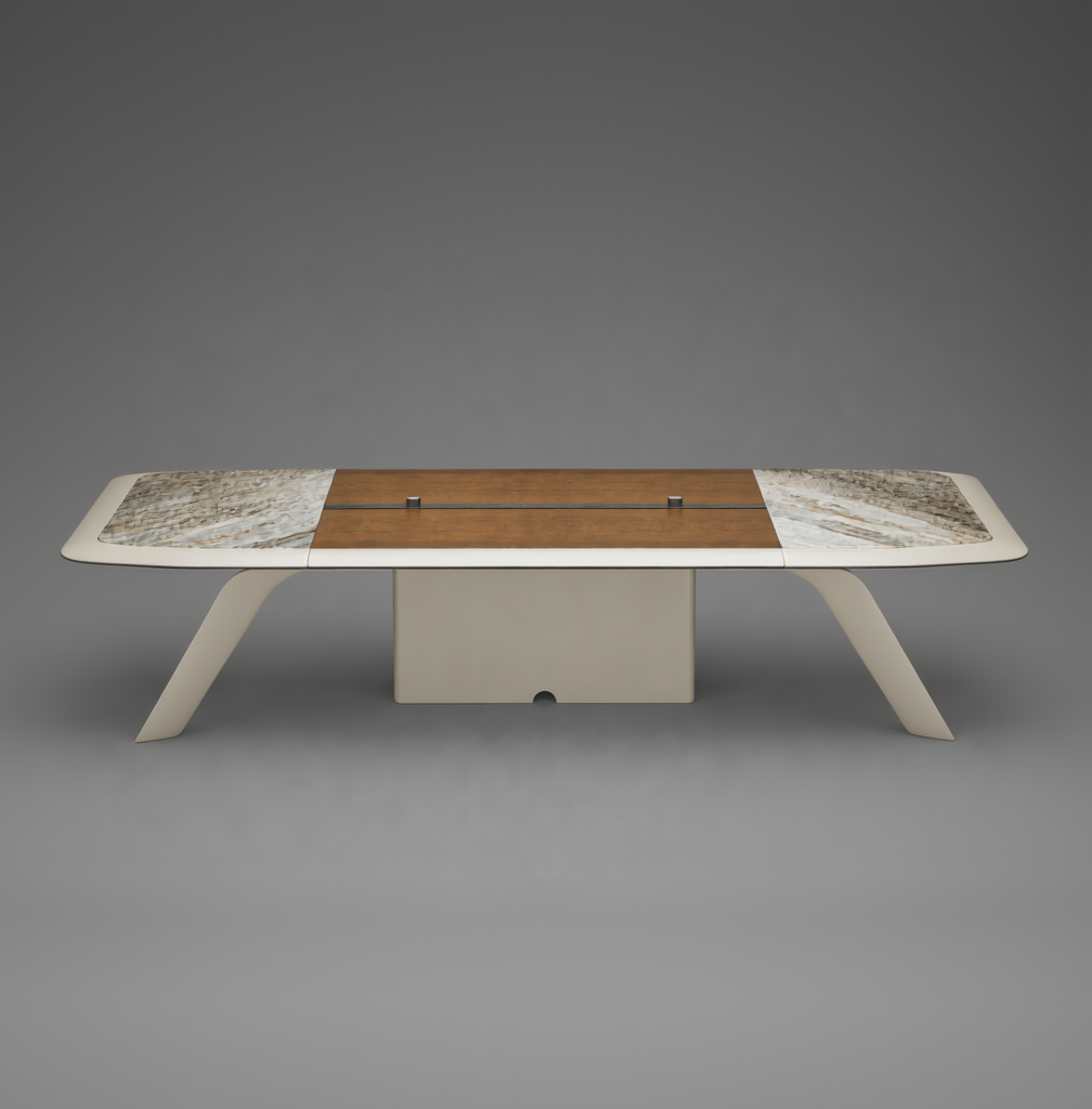 Huimei Executive Office Meeting Table – Grey Veneer Finish