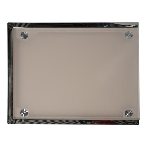 Huimei D-07, Coffee Table made with Tempered Glass, Silver & White Color