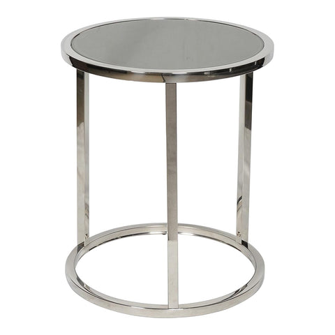 Huimei Coffee Table made with Tempered Glass D-08, Silver & Grey / White Color