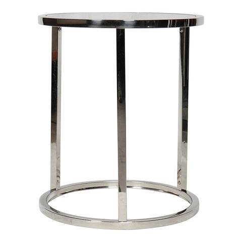 Huimei Coffee Table made with Tempered Glass D-08, Silver & Grey / White Color