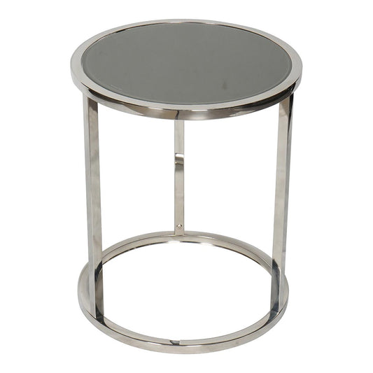 Huimei Coffee Table made with Tempered Glass D-08, Silver & Grey / White Color
