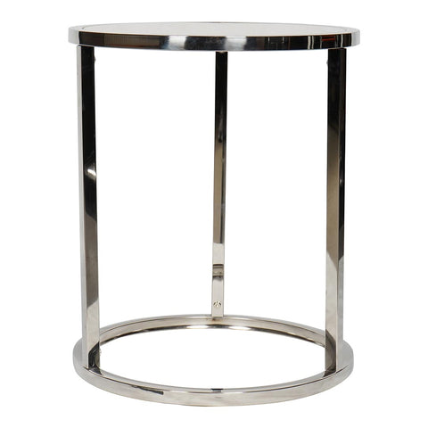 Huimei Coffee Table made with Tempered Glass D-08, Silver & Grey / White Color