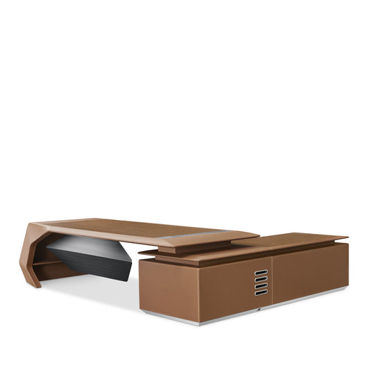 Huimei Executive Office Table, Brown, H-02