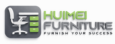 Huimei Furniture logo with office chair and desk icons on a white background